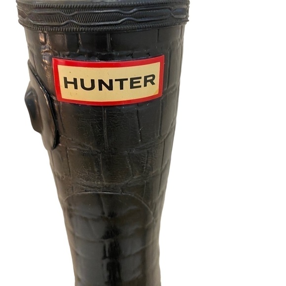 Hunter Orginal Tall Croc Black Rain Boots  Size 5 - Picture 4 of 8